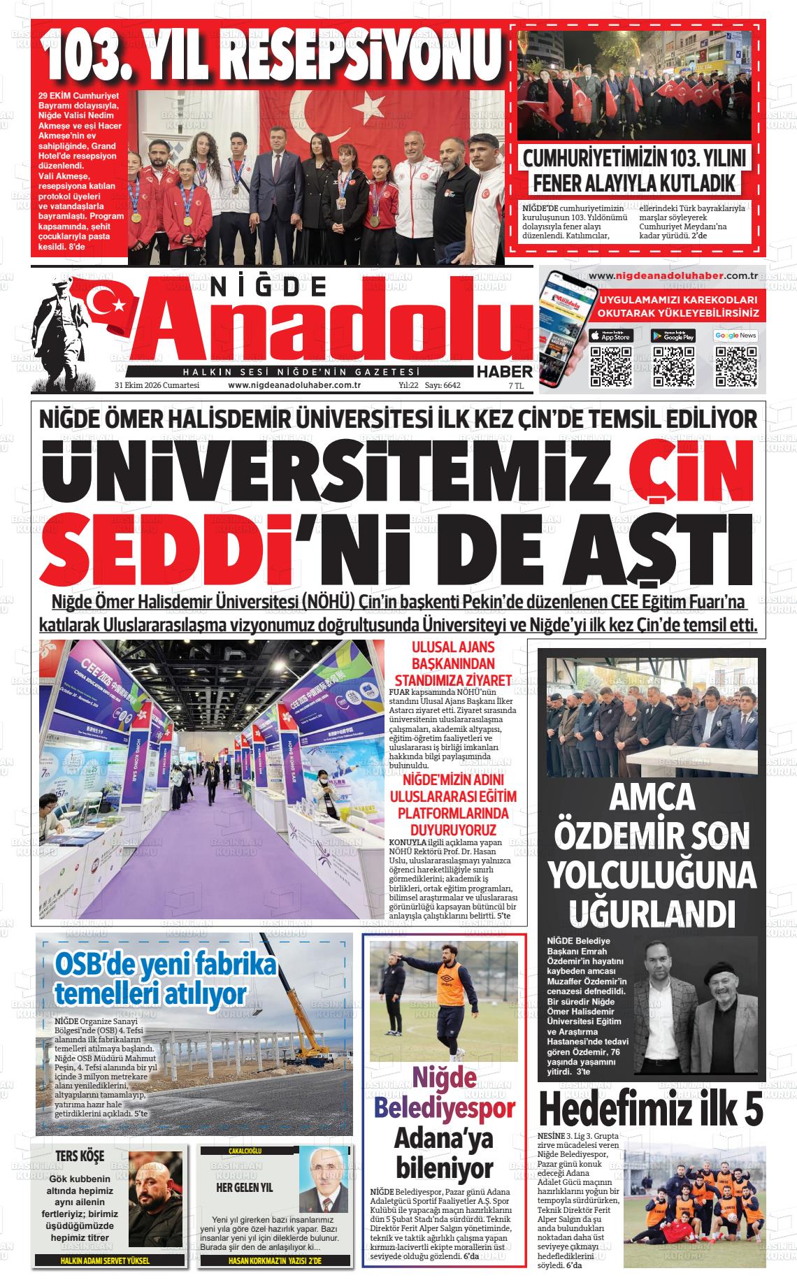 NİĞDE ANADOLU HABER